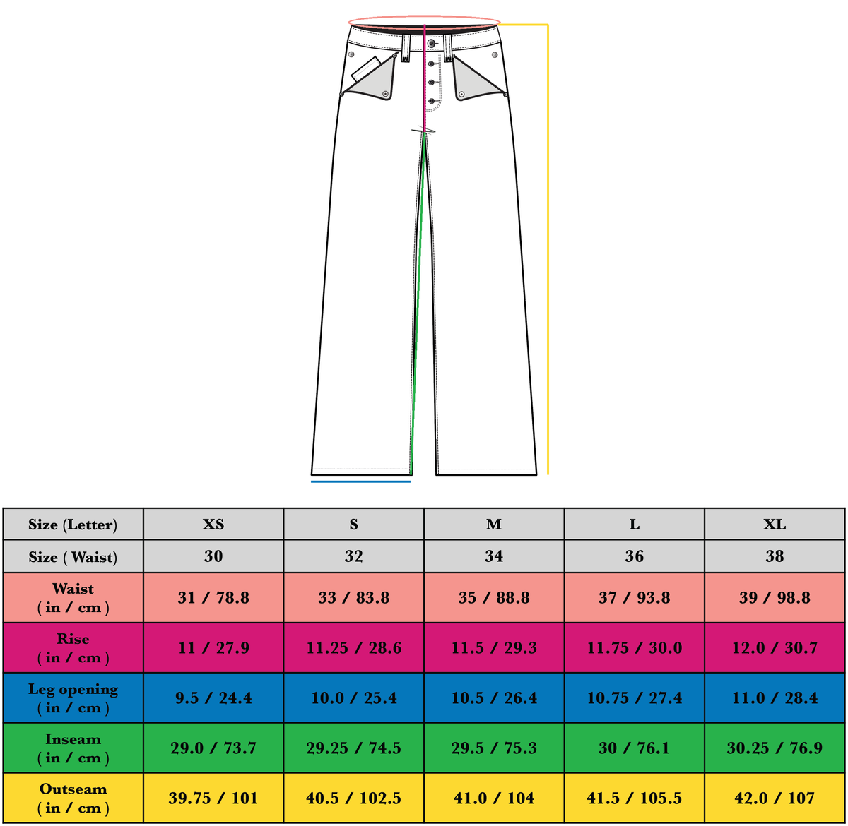Size chart