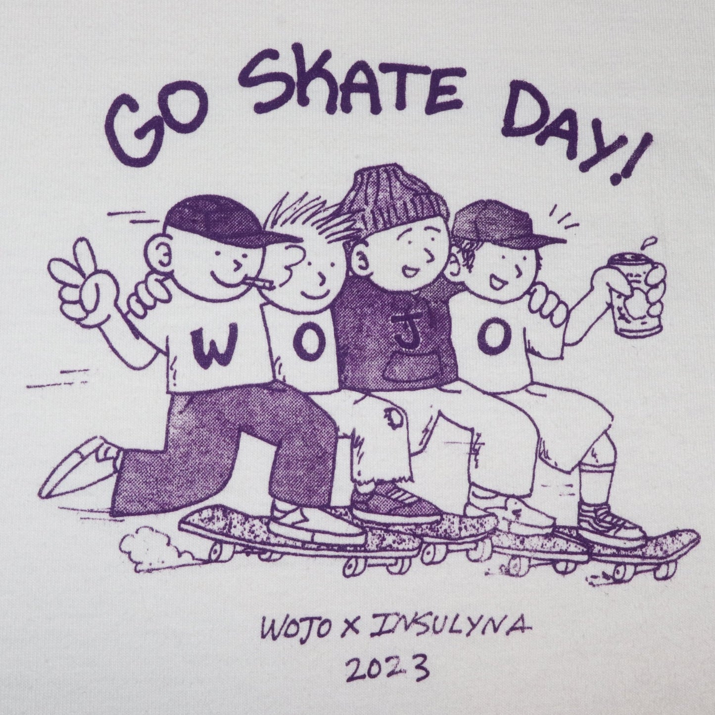 Go Skate Day Cream Tee - Wear Wojo