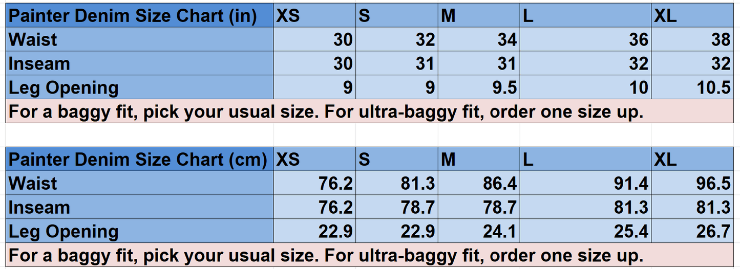 Ice Blue Painter Denim - Wear Wojo