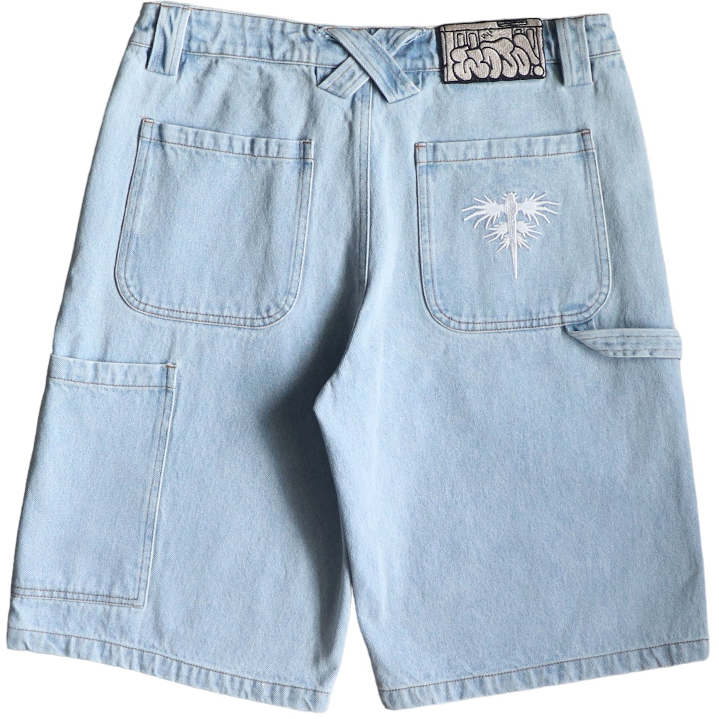 Ice Blue Painter Denim Jorts - Wear Wojo