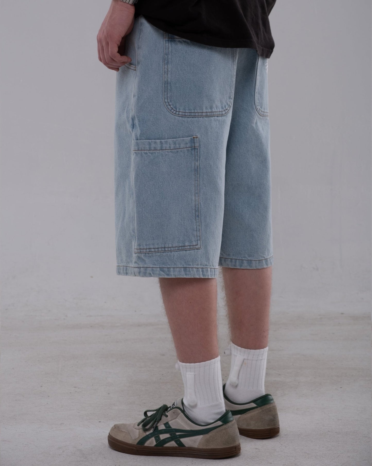 Ice Blue Painter Denim Jorts - Wear Wojo