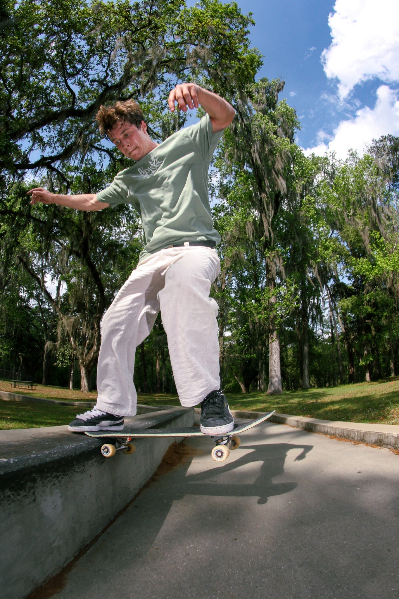 White Corduroy Skate Pants - Wear Wojo