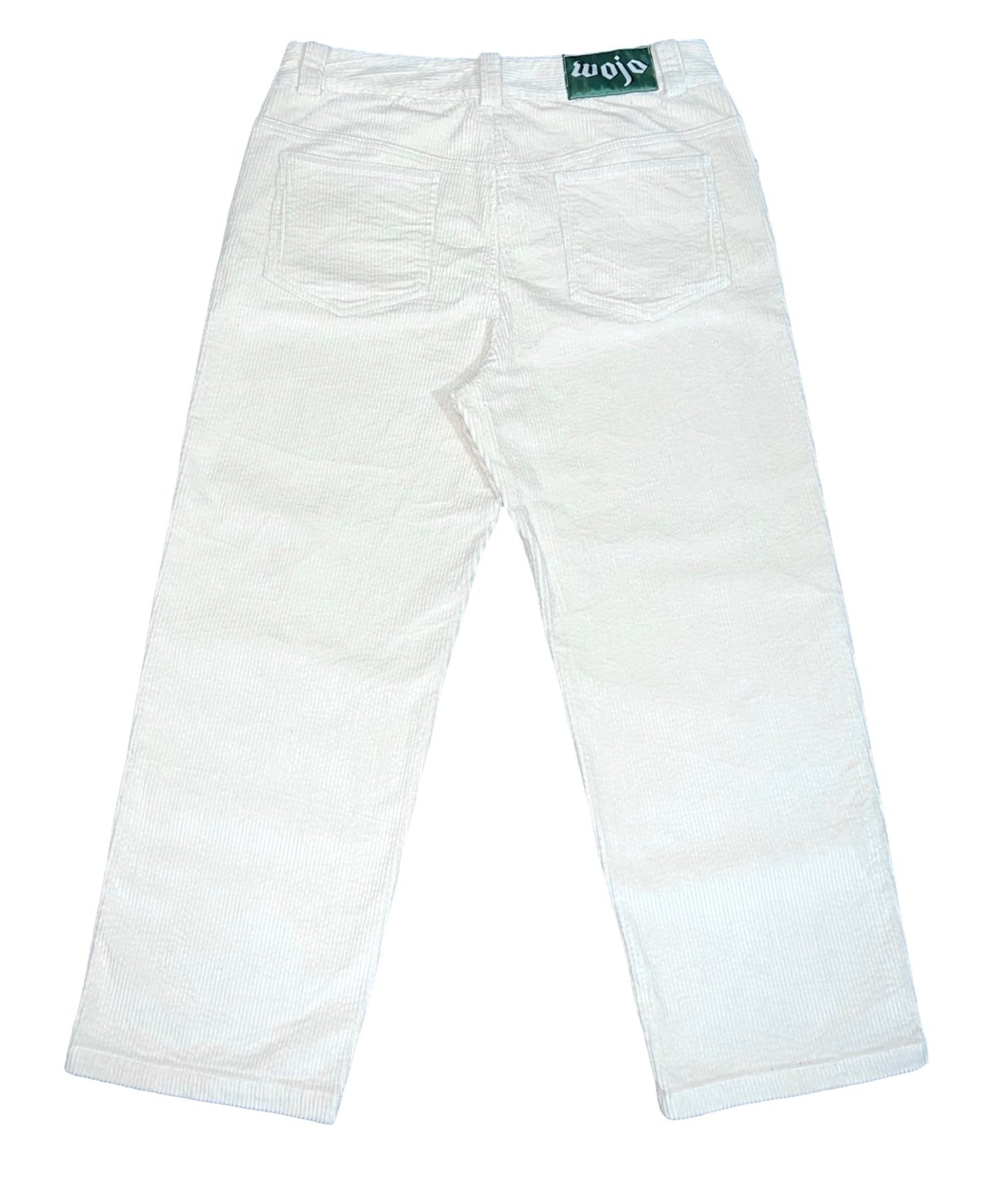 White Corduroy Skate Pants - Wear Wojo