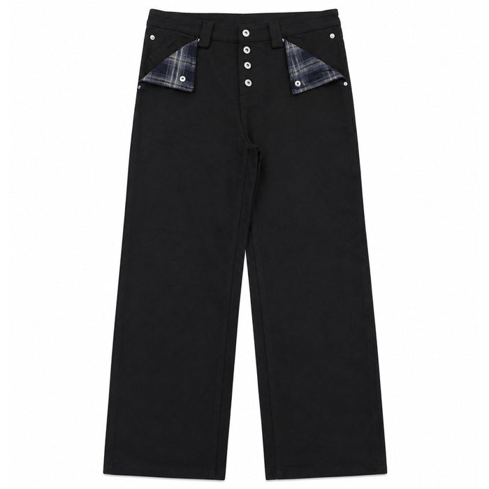 Black Canvas Mule Pants