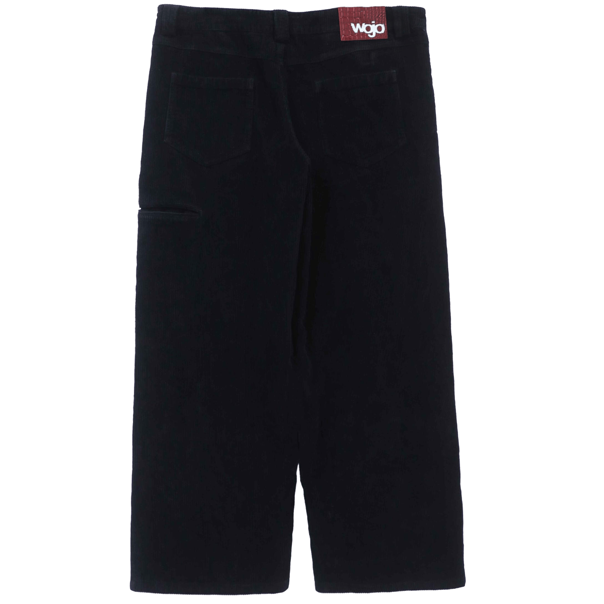 Black corduroy trousers with front pleats and a relaxed fit by WOJO