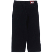 Black corduroy trousers with front pleats and a relaxed fit by WOJO