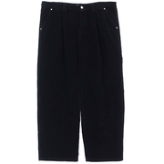 Black corduroy trousers with front pleats and a relaxed fit by WOJO