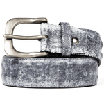 Black Cracked Paint Croc Belt - Wear Wojo