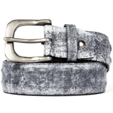 Black Cracked Paint Croc Belt
