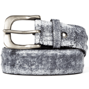 Black Cracked Paint Croc Belt - Wear Wojo