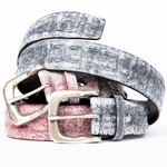Black Cracked Paint Croc Belt - Wear Wojo