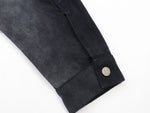 Black ultra-heavyweight cotton canvas painter jacket with cropped boxy fit by WOJO