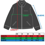 Black ultra-heavyweight cotton canvas painter jacket with cropped boxy fit by WOJO