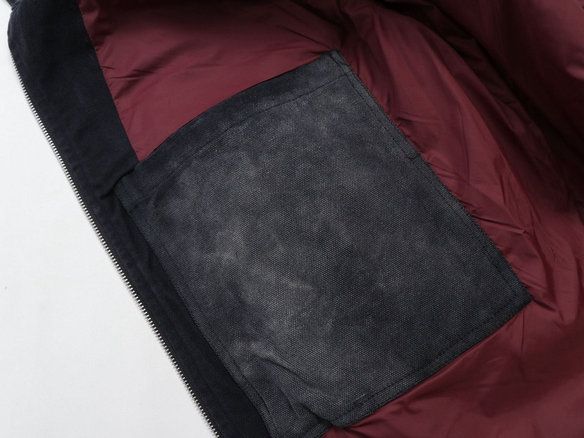 Black ultra-heavyweight cotton canvas painter jacket with cropped boxy fit by WOJO