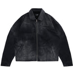 Black ultra-heavyweight cotton canvas painter jacket with cropped boxy fit by WOJO