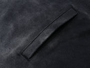 Black ultra-heavyweight cotton canvas painter jacket with cropped boxy fit by WOJO