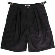 Black Pinstripe Shorts