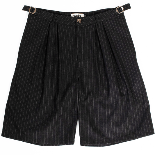 Black Pinstripe Shorts - Wear Wojo