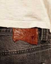 Black Repaired Selvedge Bootcut - Wear Wojo