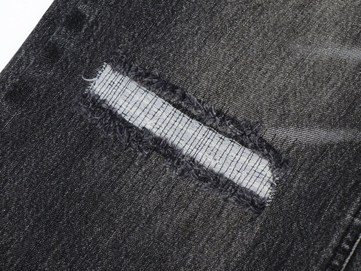Black Repaired Selvedge Bootcut - Wear Wojo