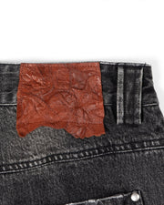 Black Repaired Selvedge Bootcut - Wear Wojo