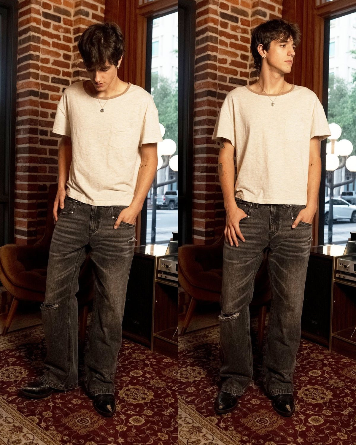 Black Repaired Selvedge Bootcut - Wear Wojo