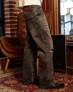 Black Repaired Selvedge Bootcut - Wear Wojo