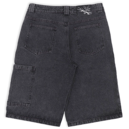 Black/Red Stitch Chrome Jorts - Wear Wojo