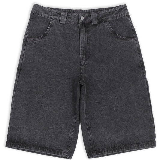Black/Red Stitch Chrome Jorts - Wear Wojo