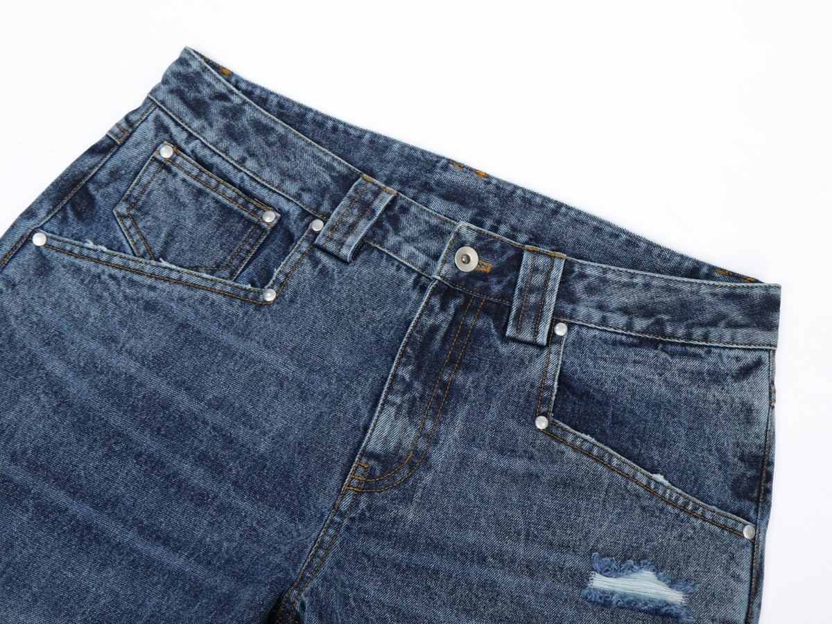 Blue Repaired Selvedge Bootcut - Wear Wojo