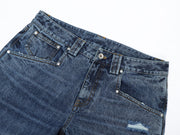 Blue Repaired Selvedge Bootcut - Wear Wojo