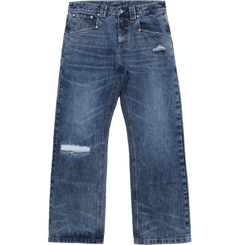 Blue Repaired Selvedge Bootcut - Wear Wojo