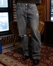 Blue Repaired Selvedge Bootcut - Wear Wojo