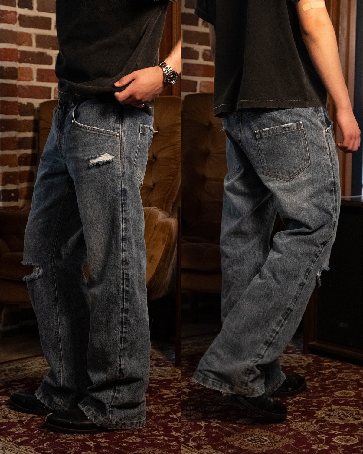 Blue Repaired Selvedge Bootcut - Wear Wojo