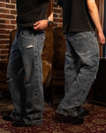 Blue Repaired Selvedge Bootcut - Wear Wojo