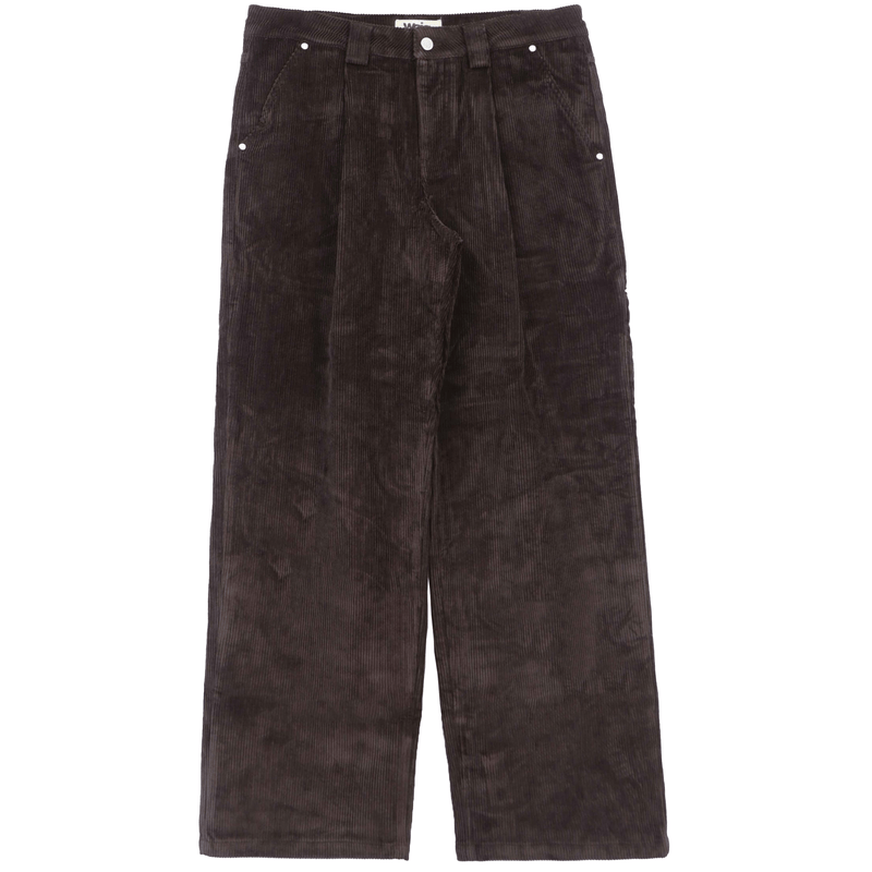 Brown wide-wale corduroy trousers with a relaxed straight fit by WOJO