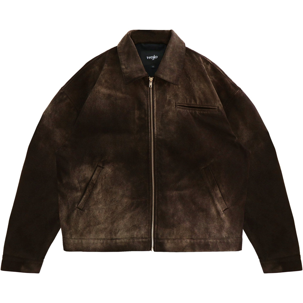 Sunfaded brown ultra-heavyweight cotton canvas painter jacket by WOJO
