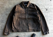 Sunfaded brown ultra-heavyweight cotton canvas painter jacket by WOJO