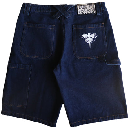 Dark Blue Painter Denim Jorts - Wear Wojo