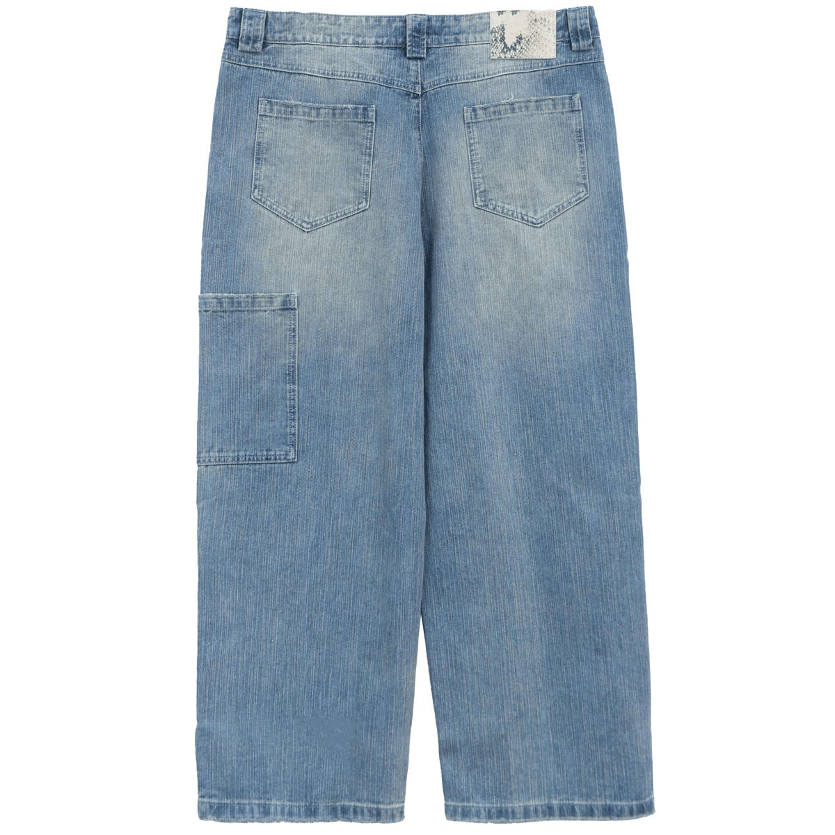 Dawn blue textured slub denim jeans with a relaxed fit by WOJO