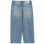 Dawn blue textured slub denim jeans with a relaxed fit by WOJO
