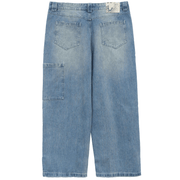 Dawn blue textured slub denim jeans with a relaxed fit by WOJO
