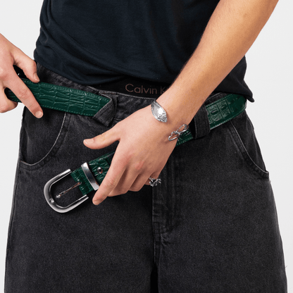 Green Crocodile Belt - Wear Wojo