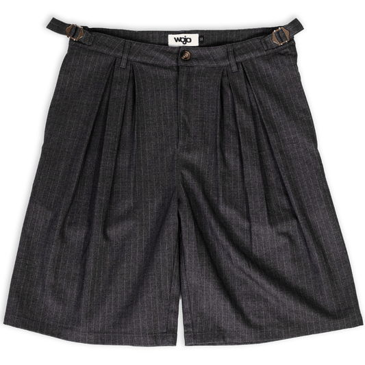 Grey Pinstripe Shorts - Wear Wojo