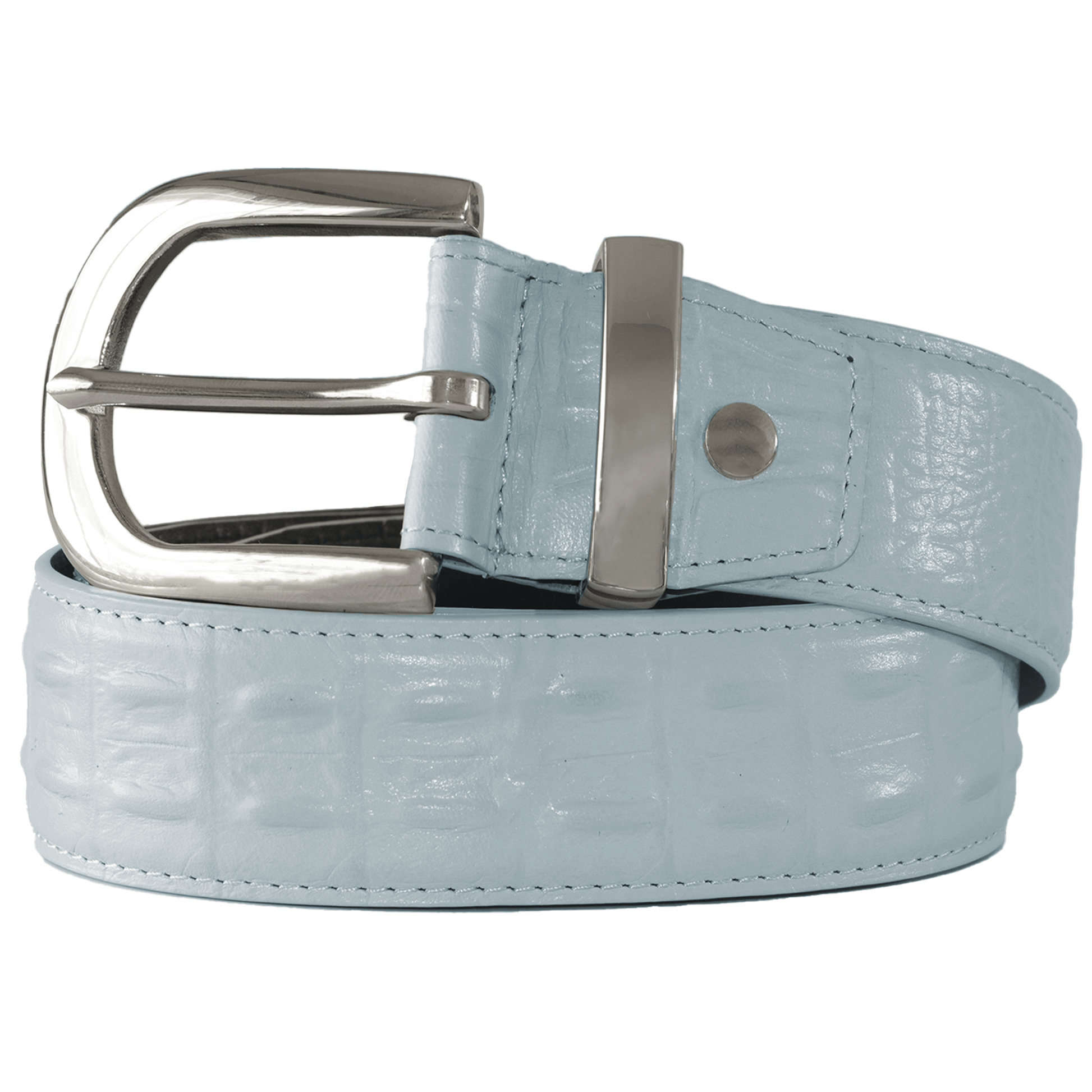 Ice Blue Crocodile Belt - Wear Wojo