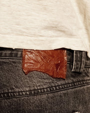 Black Repaired Selvedge Bootcut