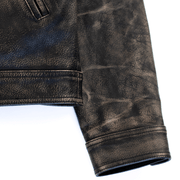 Leopard print genuine leather jacket with a boxy oversized fit by WOJO