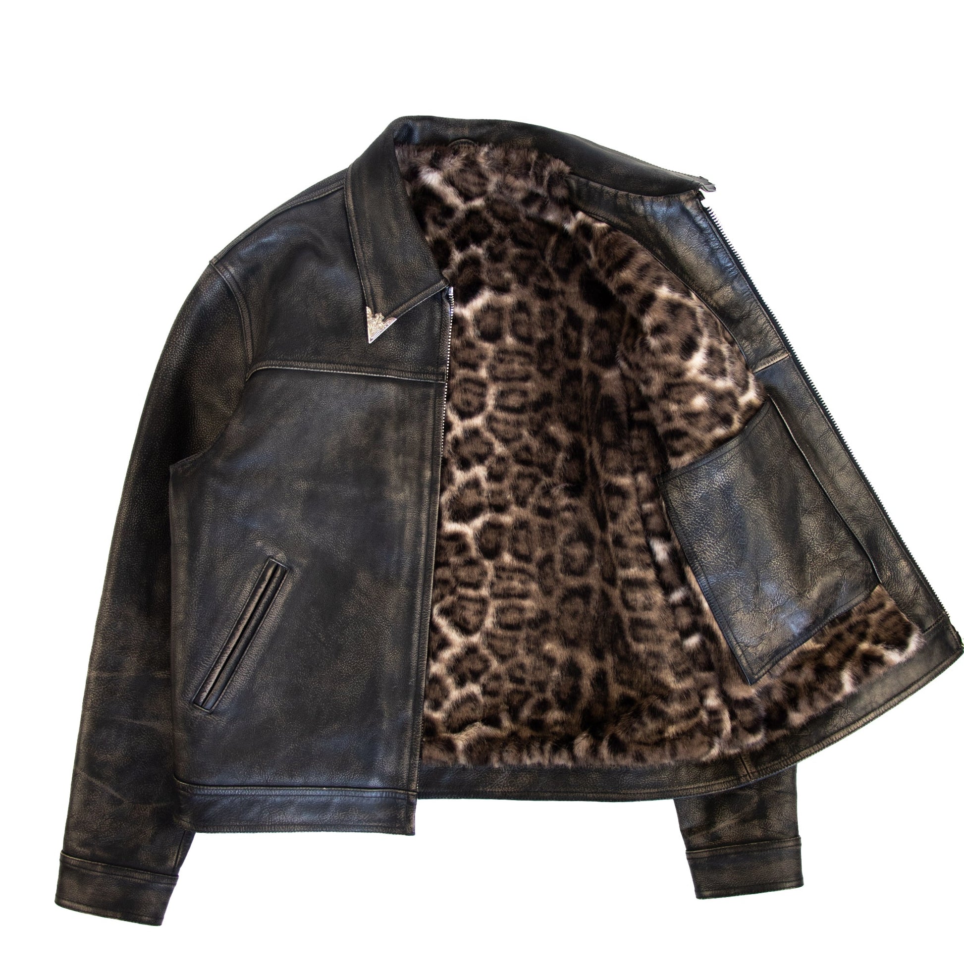 Leopard Leather Jacket - Wear Wojo
