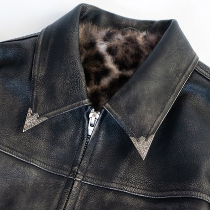 Leopard Leather Jacket - Wear Wojo