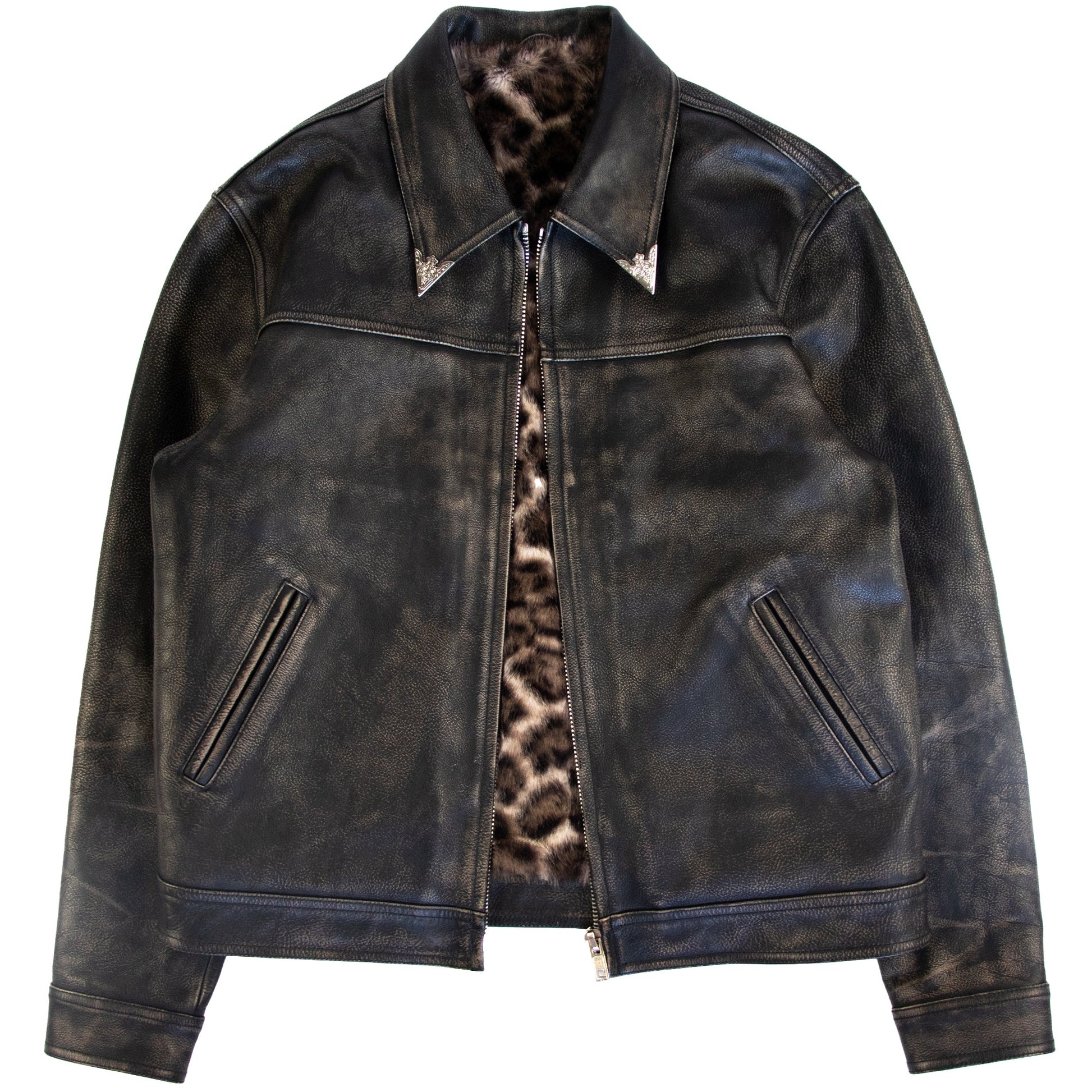 Leopard Leather Jacket - Wear Wojo